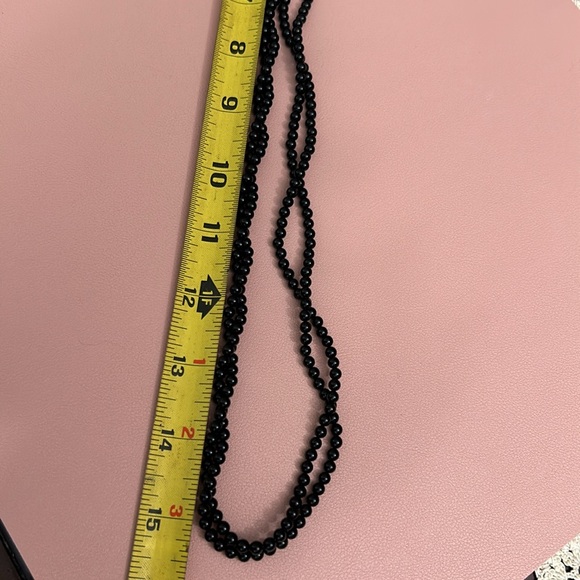 Authentic Black Onyx Two Strand Thirty Inch Necklace - Picture 4 of 4